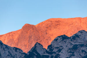 Abendsonne auf dem Hoch Göll, Schönau am Königssee, Berchtesgadener Land, Oberbayern, Bayern, Süddeutschland, Deutschland, Europa Abendsonne auf dem Hoch Göll, Schönau am Königssee, Berchtesgadener Land, Oberbayern, Bayern, Süddeutschland, Deutschland, Europa